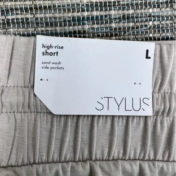 NWT Stylus Silver Gray High-Rise Sand Wash Side Pockets Women’s Size Large - Picture 5 of 8